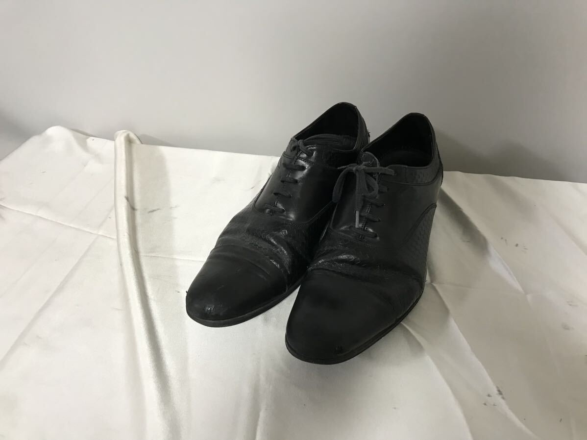 本物ランバンコレクションLANVINCOLLECTION本革レザービジネスシューズ革靴ブーツスーツメンズ25.5cm茶ダークブラウン拍卖