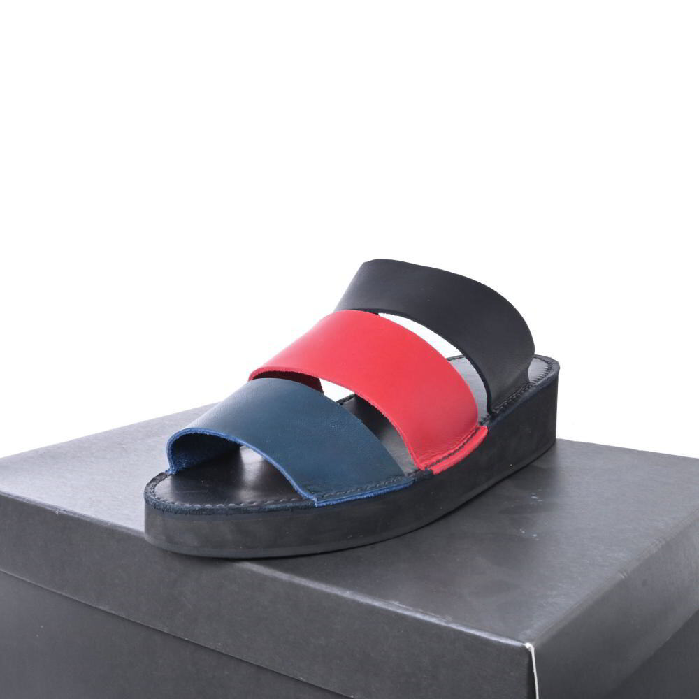 LAD MUSICIAN カウレザー カラー切替 サンダル 42 ブラック ラッドミュージシャン KL4BPHSU32拍卖