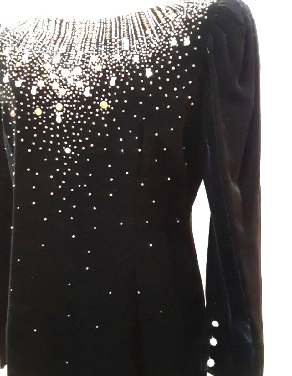 ベルベット ロング ドレス ブラック拍卖
