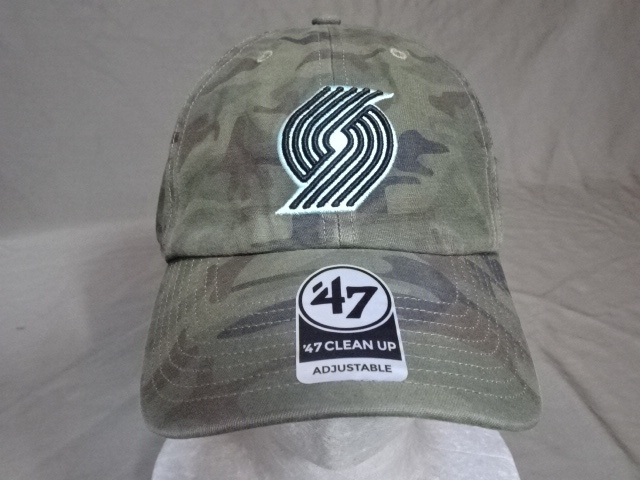 激レア USA購入【47BRAND】 NBAバスケ ポートランドトレイルブレイザーズ【Portland TrailBlazers】カモフラ柄 ロゴ刺繍入りキャップ拍卖