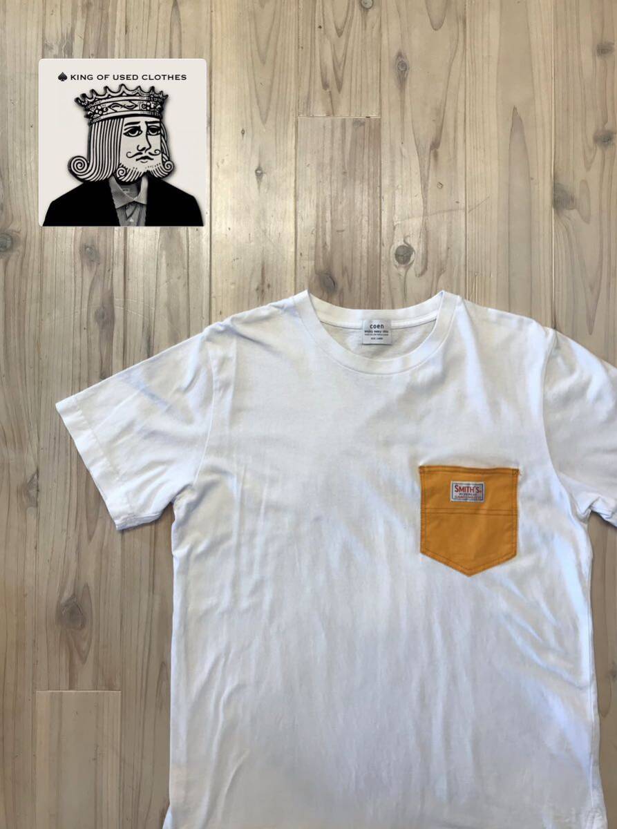 coen コーエン ポケットTシャツ Lサイズ 半袖Tシャツ 白 ビンテージ ポケT ワークウエア ユーズド 古着拍卖