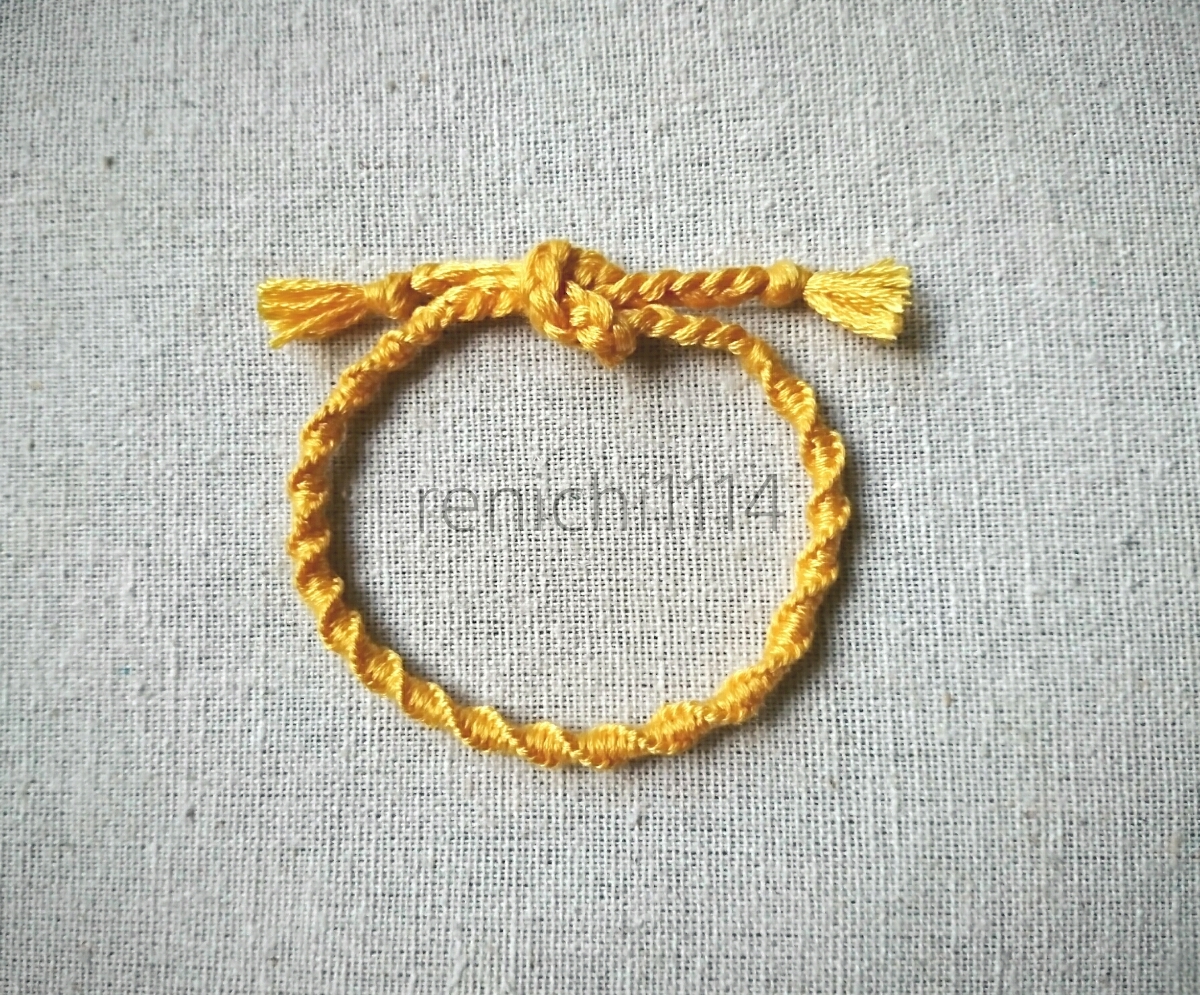 ミサンガ☆淡オレンジ ツイスト☆ブレスレット☆アンクレット拍卖