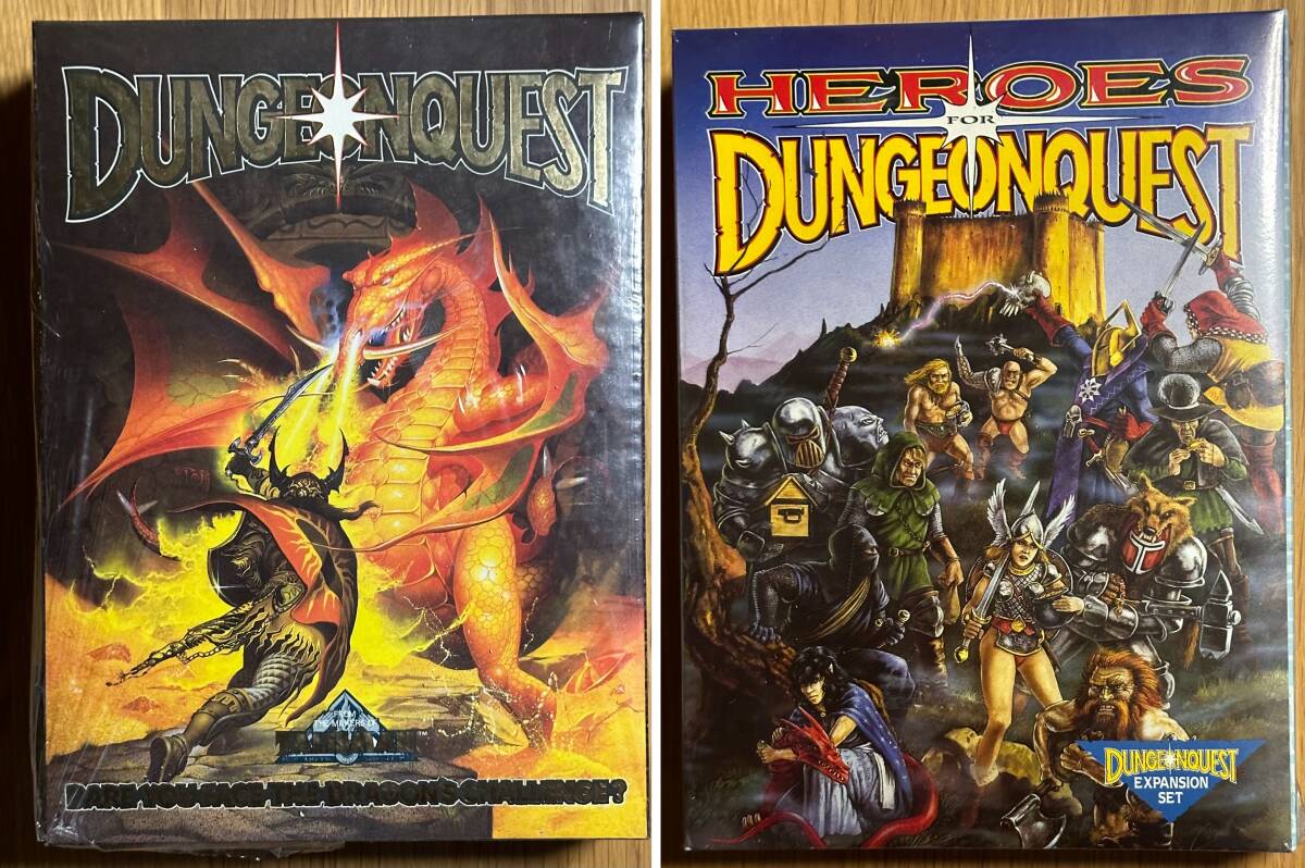 【未開封・輸入版】「ダンジョンクエスト」+拡張版「ヒーローズ」セット GAMES WORKSHOP 『DUNGEON QOUEST』『HEROES FOR DUNGEON QOUEST』拍卖