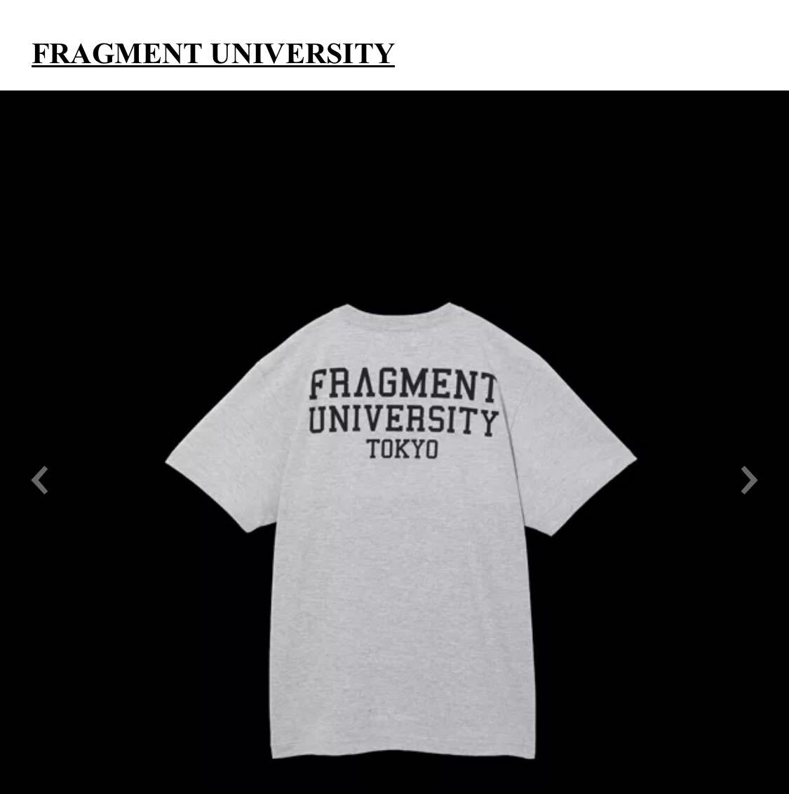 FRAGMENT UNIVERSITY / TEE / FRGMT-T5 / Tシャツ / XL / グレー拍卖