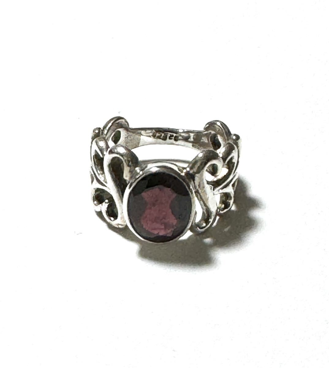 ガーネットリング シルバー925 SILVER 指輪 シルバー カラーストーン拍卖