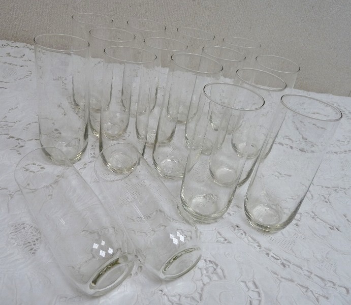 (☆BM)昭和レトロ ゆらゆらガラス②喫茶店 純喫茶 カフェ タンブラー 16客 350ml クリア コップ アンティーク 懐かしい 食器 業務用 大量拍卖