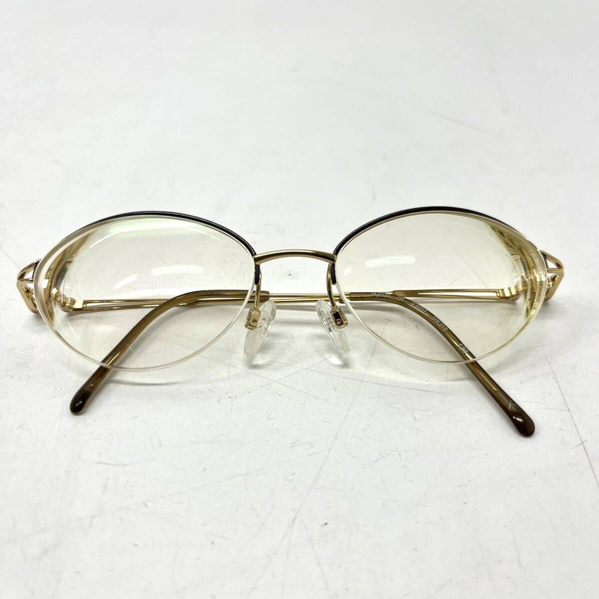 VINTAGE Silhouette 眼鏡 度入り フレーム ハーフリム ゴールド イエロー シルエット M6533 V6051 Austria【レターパックプラス郵送可】#9拍卖