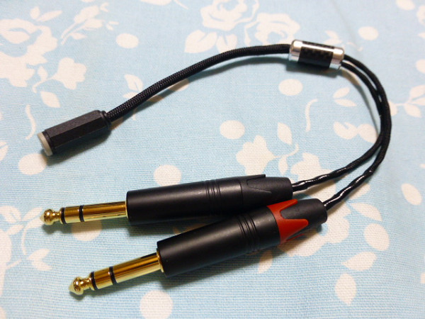2.5mm4極 (メス) → TEAC UD-503 ADI-2 Pro 6.3mm×2 変換ケーブル MOGAMI 2944 スプリッター ( 3.5mm4極 MYTEK Digital 対応可能)拍卖
