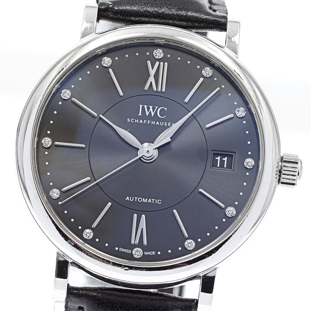 IWC IWC SCHAFFHAUSEN IW458102 ポートフィノ オートマティック 37 12Pダイヤ 自動巻き メンズ 保証書付き_816764拍卖