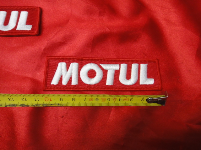超マジ本物!偽物注意! オイル有名 モチュール MOTUL モチュールオフィシャル 白/赤 小 ワッペン 新品在庫処分セール!送料無料(条件付拍卖