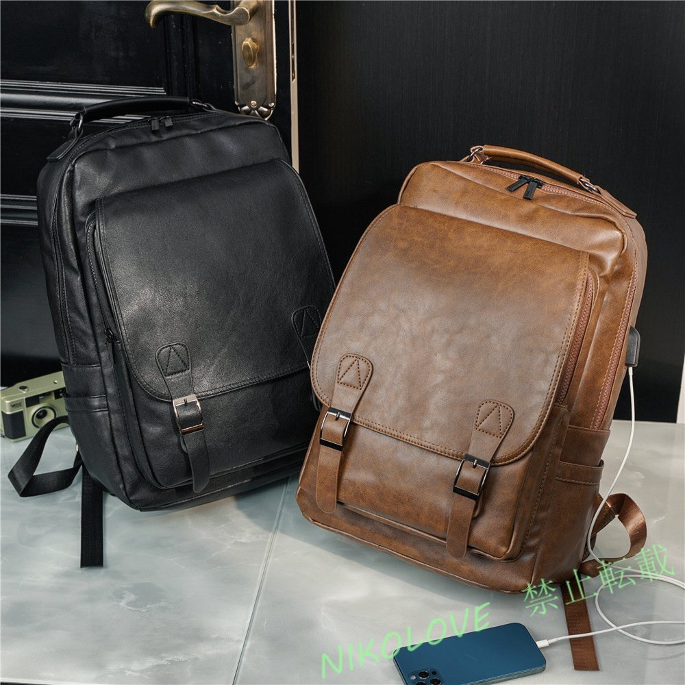 新品3色選択可 ビジネスリュック サック バックパック メンズ バックパックUSBポート軽量カジュアル仕事用男女兼用スクエアバッグ LC491拍卖