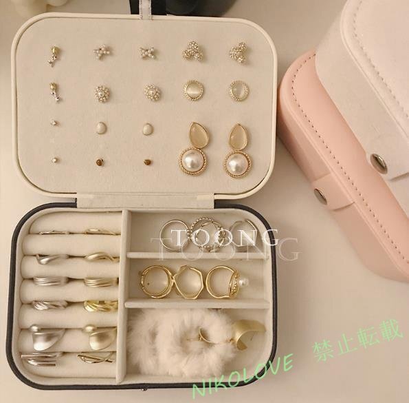 新品 リング収納ケースジュエリーボックス 大容量 PUレザー 携帯用 宝石箱 二層アクセサリーケース 宝石 小物 指輪 ネックレス収納 LA536拍卖