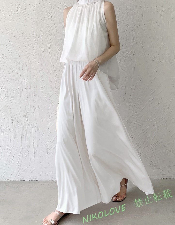 新品カジュアル おしゃれ 光沢 ふんわりワイドパンツ S~XL 白 LH501拍卖