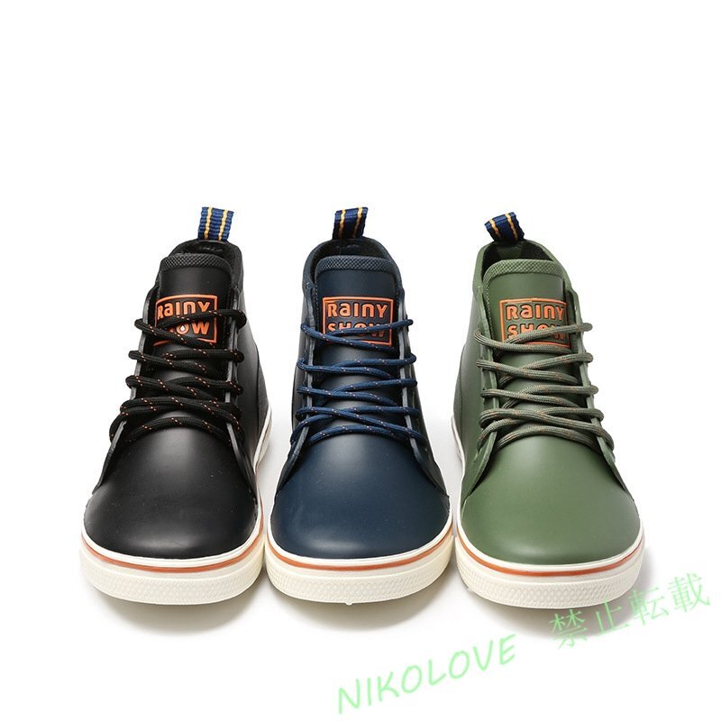 新品夏 レインブーツ メンズ ショートレインブーツ ショートブーツ 雨靴レインシューズ 梅雨対策 防水 防滑 オシャレ LC416拍卖