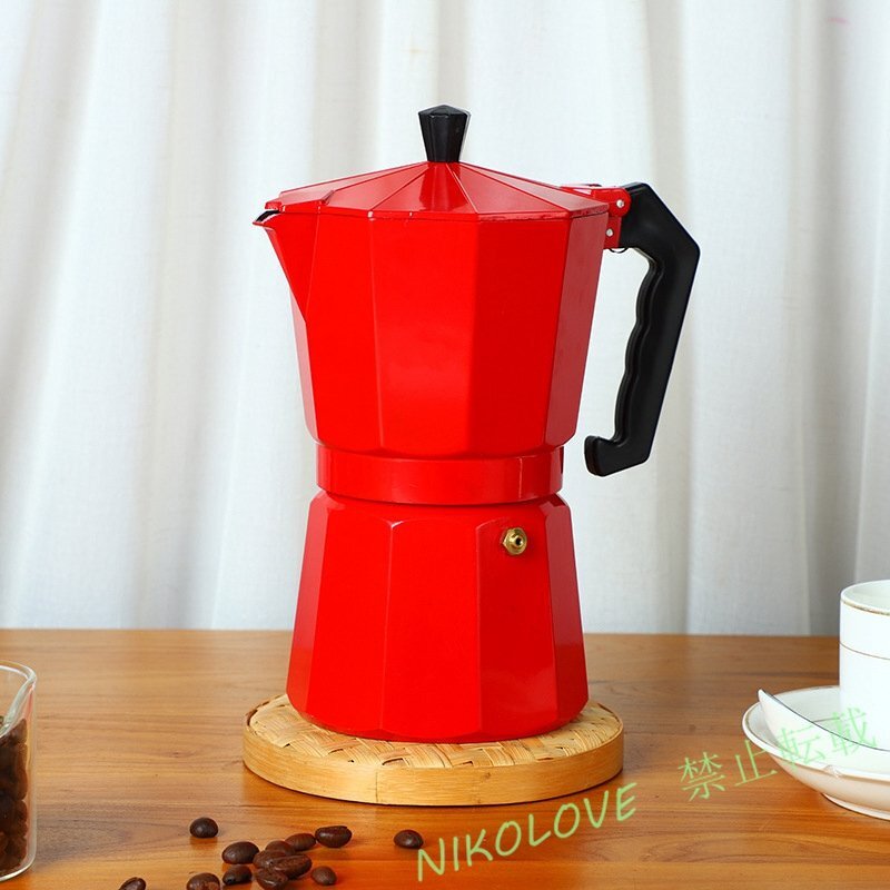 新品お色選択可 アルミモカコーヒーポット イタリアコーヒーメーカー ポータブルコーヒーケトル キッチンツール エスプレッソポット LD064拍卖