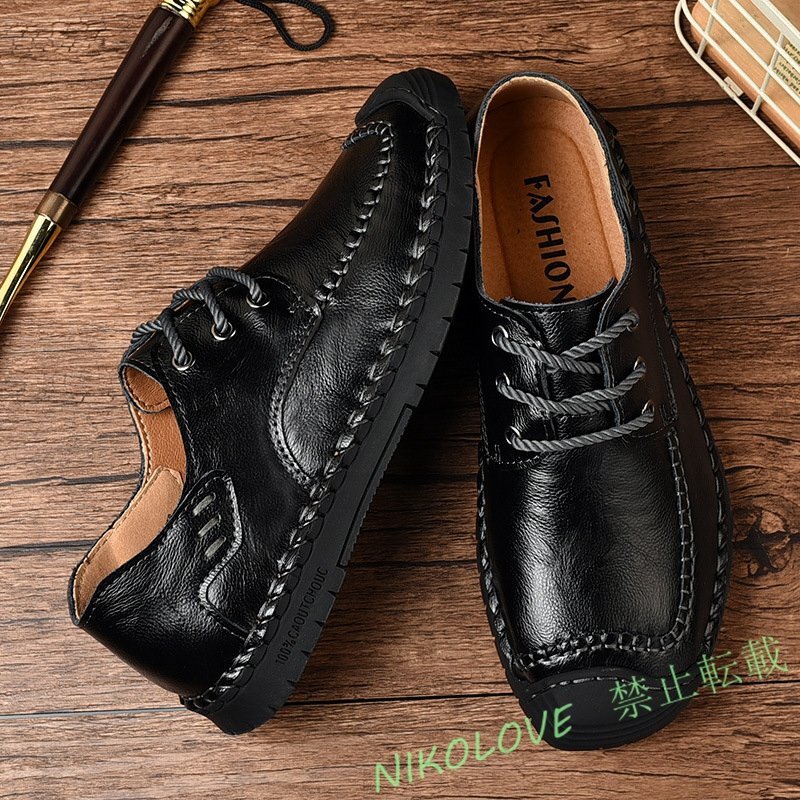 新品エレガント メンズシューズ ウォーキングシューズ 本革レザーシューズ牛革スニーカー ローファー スリッポン通気性ドライビング LC759拍卖