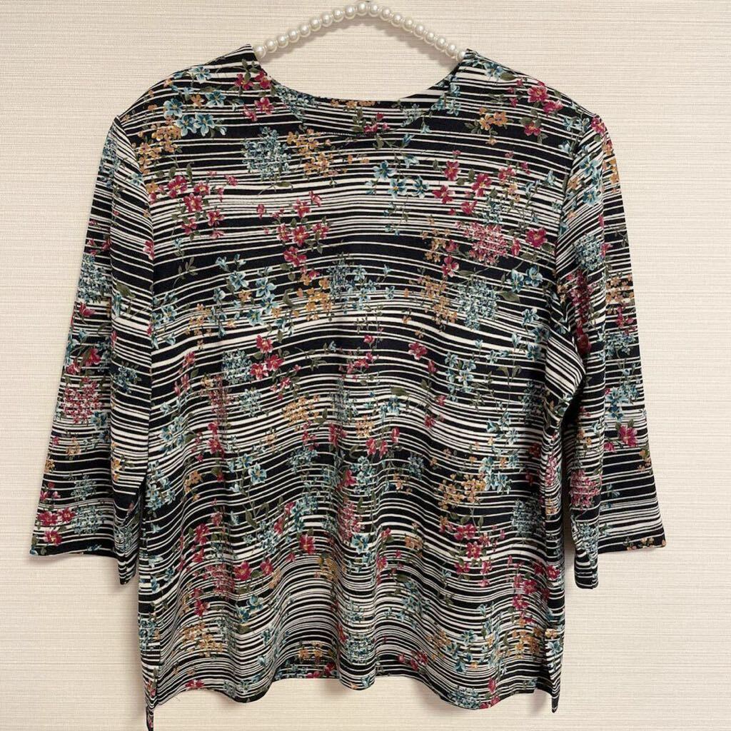 婦人服 レトロ トップス 七分袖 F フリーサイズ 肩パット入り 美品拍卖