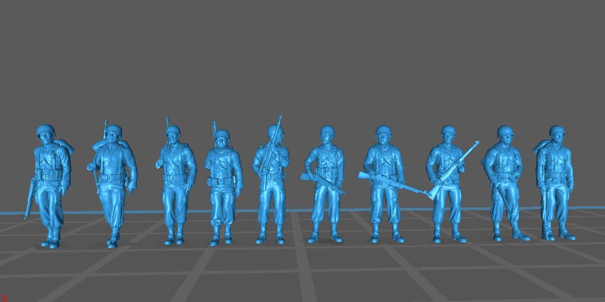 1/144レジンキット 未塗装 WWⅡ アメリカ軍 兵士フィギュア10体 立番行軍 ワールドタンクミュージアム 【同梱可能】230304拍卖