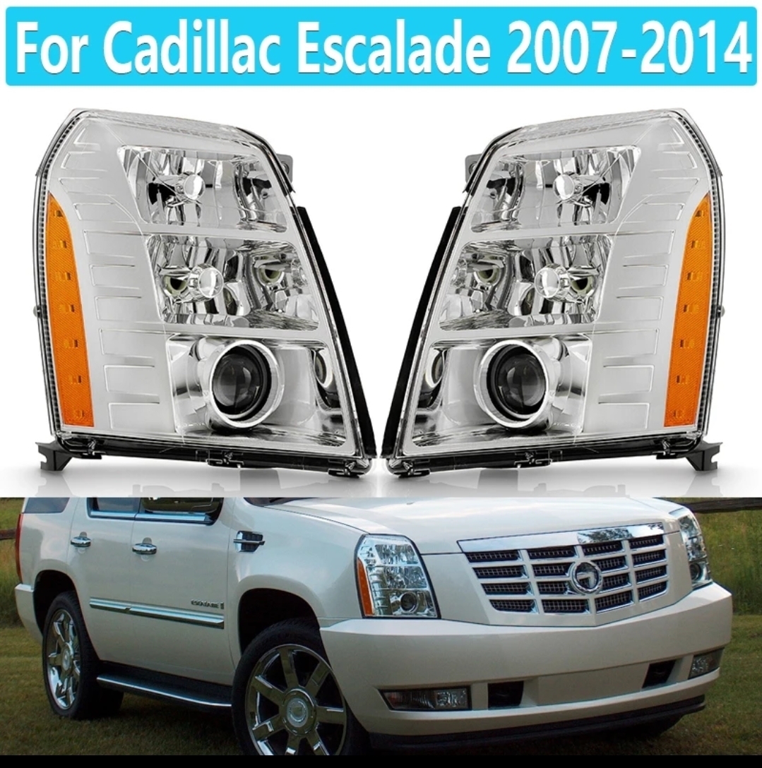 ④【送料無料】07-14y キャデラック エスカレード ヘッドライト 純正タイプ フロント ランプ 左右セット 車検 修理 OEM 汎用拍卖