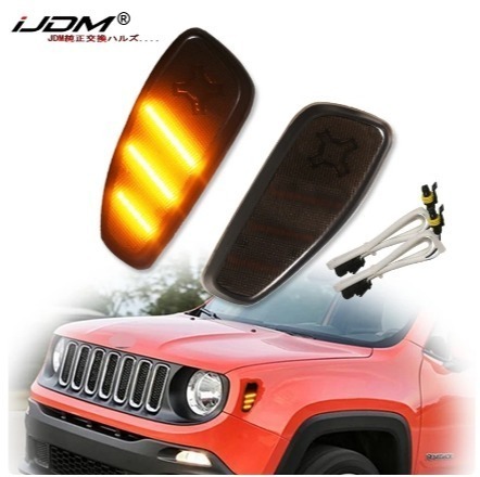 ②【送料無料】JEEPジープレネゲード LEDスモークレンズウィンカー ストライプウィンカー 純正互換品 汎用品拍卖