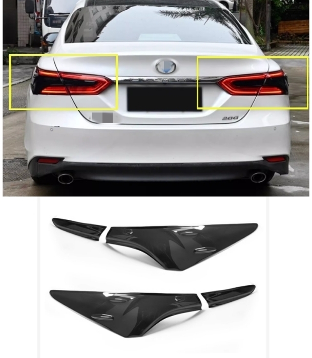 ②トヨタ カムリ 70系 ライトカバー テールランプカバー 外装ガーニッシュ 4Pセット スモーク 2017年 - ドレスアップ 純正互換品拍卖