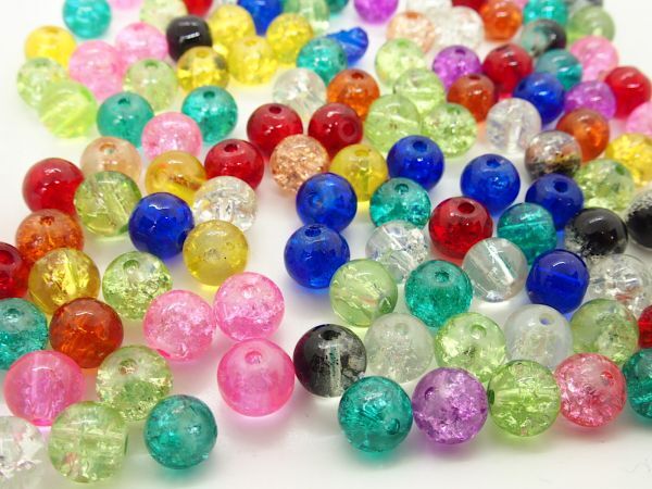 即決! 30個 クラックガラスビーズ ミックス★ パーツ ハンドメイドピアス に 資材拍卖