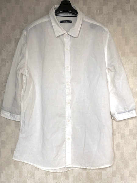 <TESS>テス 麻綿 七分袖ホワイトシャツ(USED)拍卖