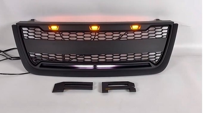 フォード エクスペディション U222 2003-2006年 LED付き フロントグリル グリル 流れるランプ 外装カスタム FORDロゴ付き拍卖