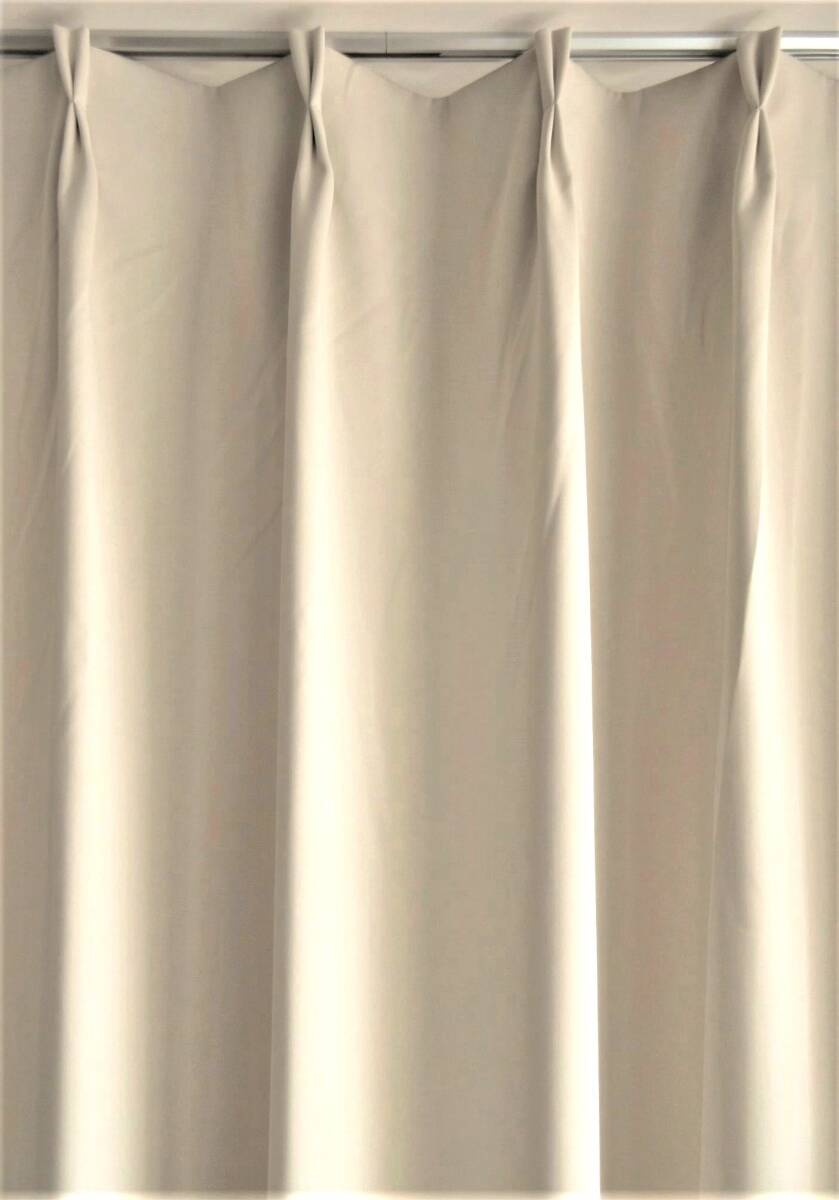 ★残1組★【1級遮光・日本製 (KM3431)】省エネ 断熱 ウォッシャブル 無地 カーテン 幅150cmX丈135cm(2枚入り)拍卖
