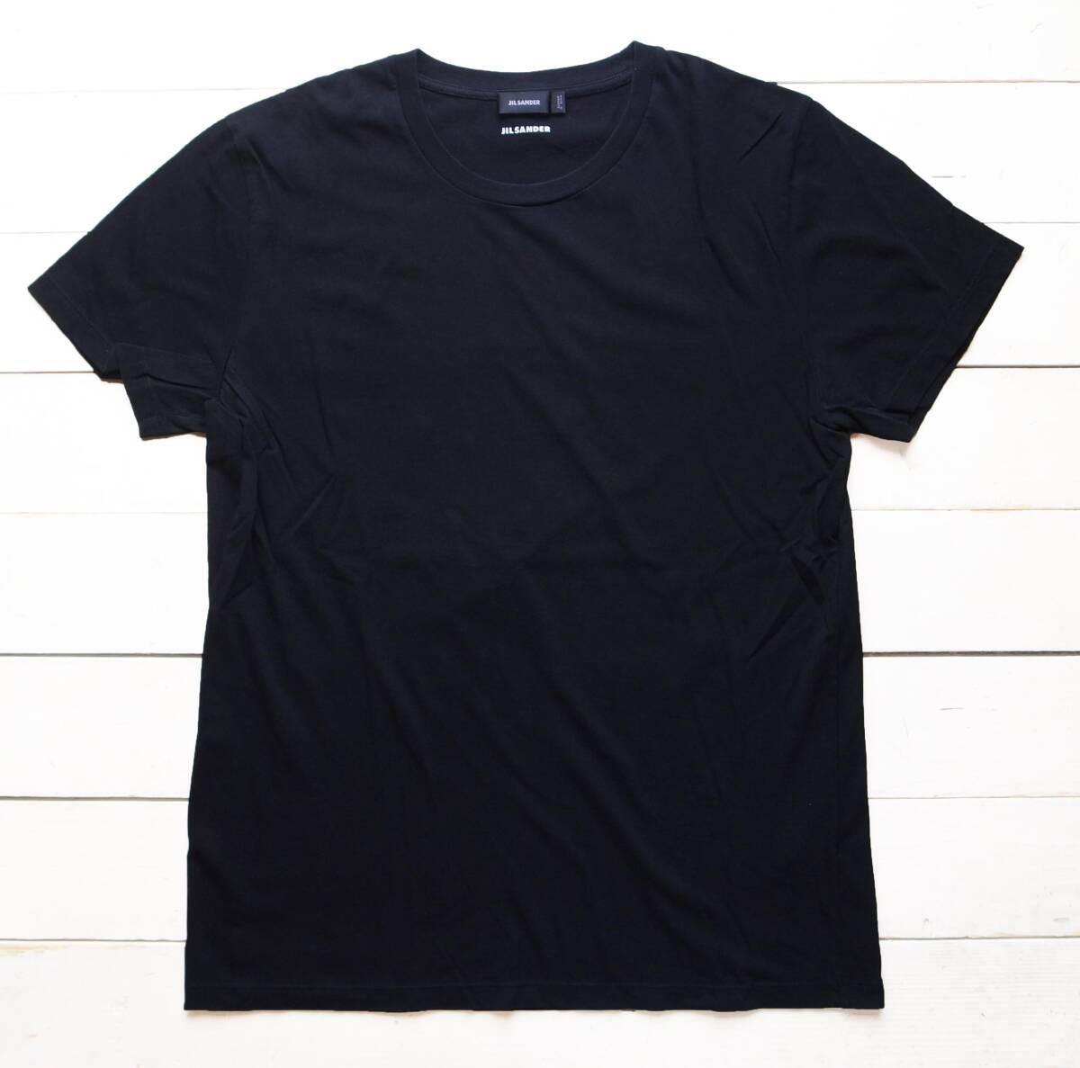 正規品 JIL SANDER ジルザンダー 無地 クルーネックTシャツ XL 黒 ギリシャ製拍卖