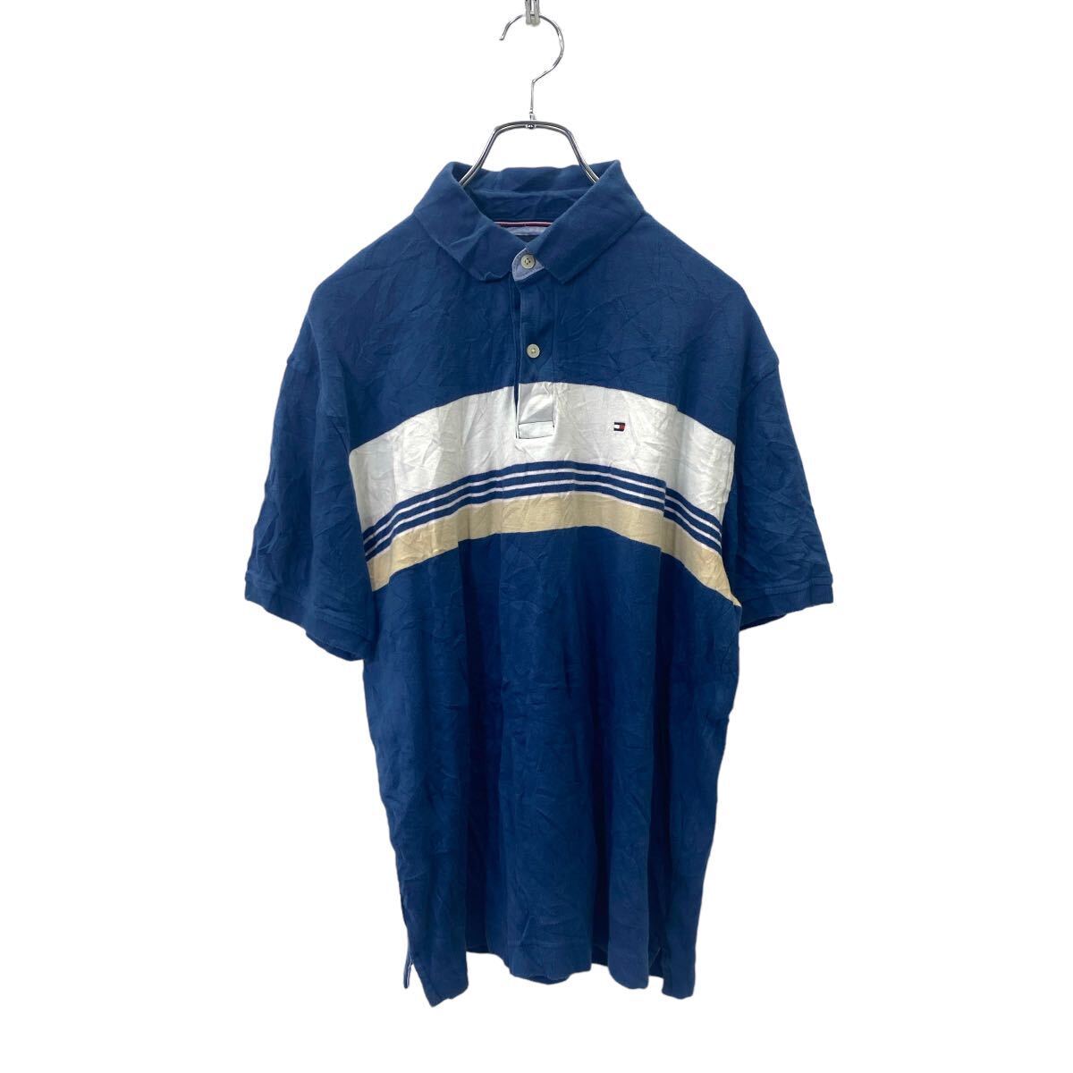 TOMMY HILFIGER 半袖シャツ ポロシャツ M サイズ トミーヒルフィガー ブルー系 古着卸 アメリカ仕入 t2406-3458拍卖