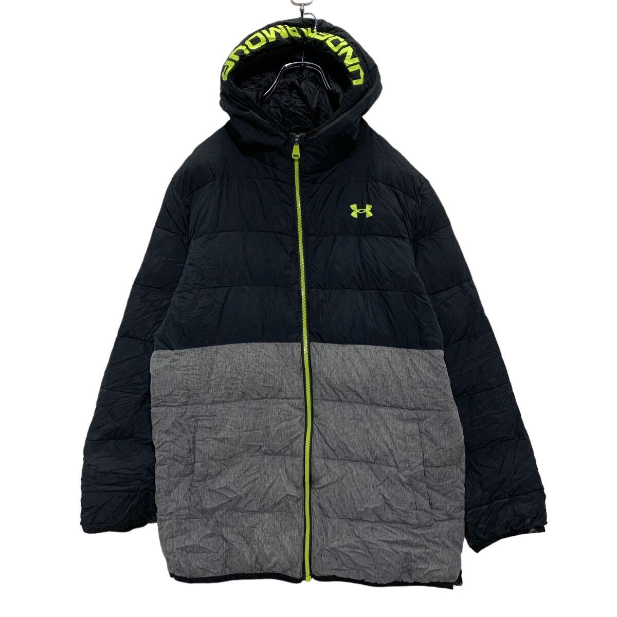 UNDER ARMOUR 中綿 ジップアップ ジャケット YXL 160~ キッズ ブラック グレー アンダーアーマー 古着卸 アメリカ仕入 a606-6427拍卖