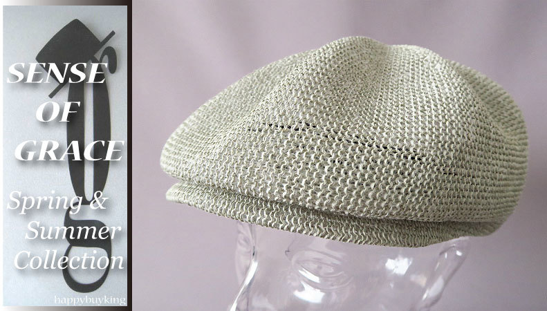 graceグレース★透かし編みサーモナッツキャスケット【GN.A】新品 定価¥3900 サイズ調節可能 男女兼用 サマーキャスケット ベレー帽拍卖