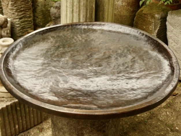 径79cmのチーク一枚板の大きな木皿 チーク臼 オールドチークの大皿 0602拍卖