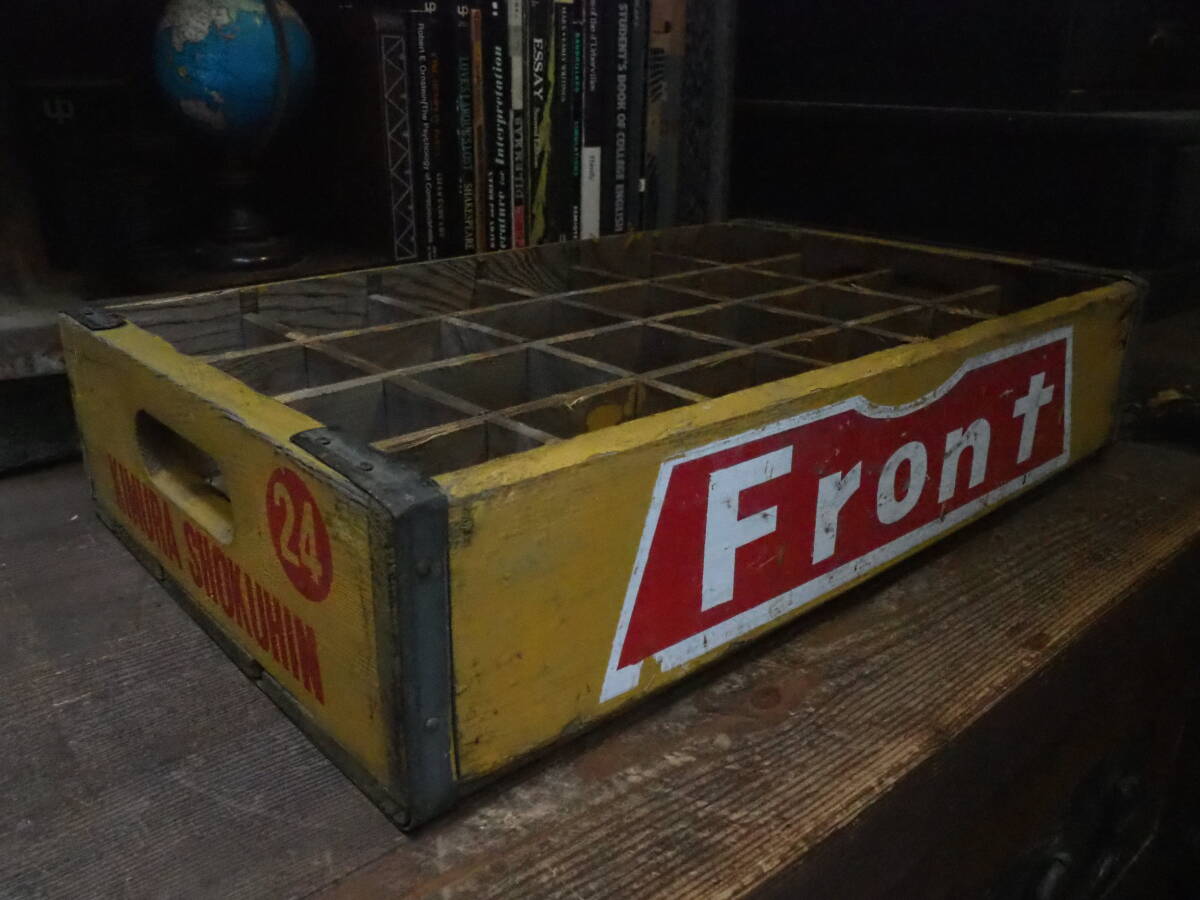 【front木製ケースB】フラント昭和レトロ木箱レトロ本棚古道具インテリアおもちゃ箱骨董インダストリアル本棚ドライフラワー拍卖