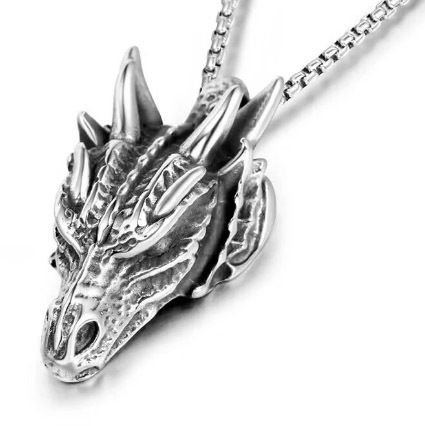 ★ 龍神 竜頭ドラゴンヘッド ネックレス シルバー メンズ アクセサリー ペンダント ★ 送料無料 ★拍卖
