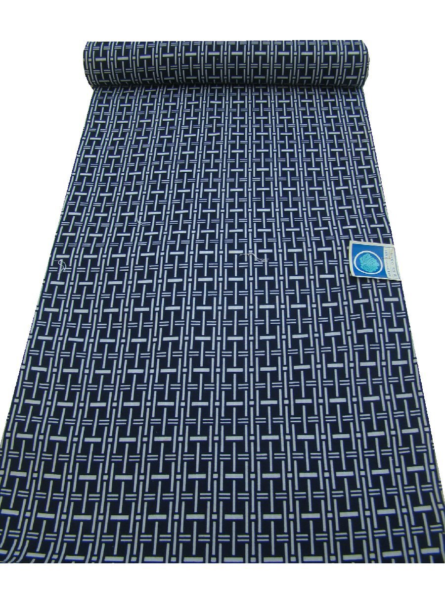 夏物!新品!時代屋 男性用 裄73cmOK キングサイズ ゆかた 反物 綿 未使用 Gs756拍卖