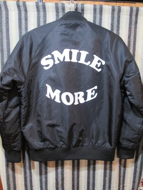 古着 ナイロンスタジャン(Lサイズ)スタジアムジャンパー アメカジ ワッペン 黒色拍卖