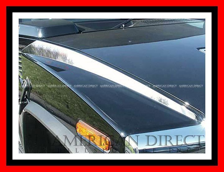 【激レア/ステンレス製/クローム】ハマーH2 サイド フード アクセント トリム インサート 左右2枚セット フロント インパクト大 グリル拍卖