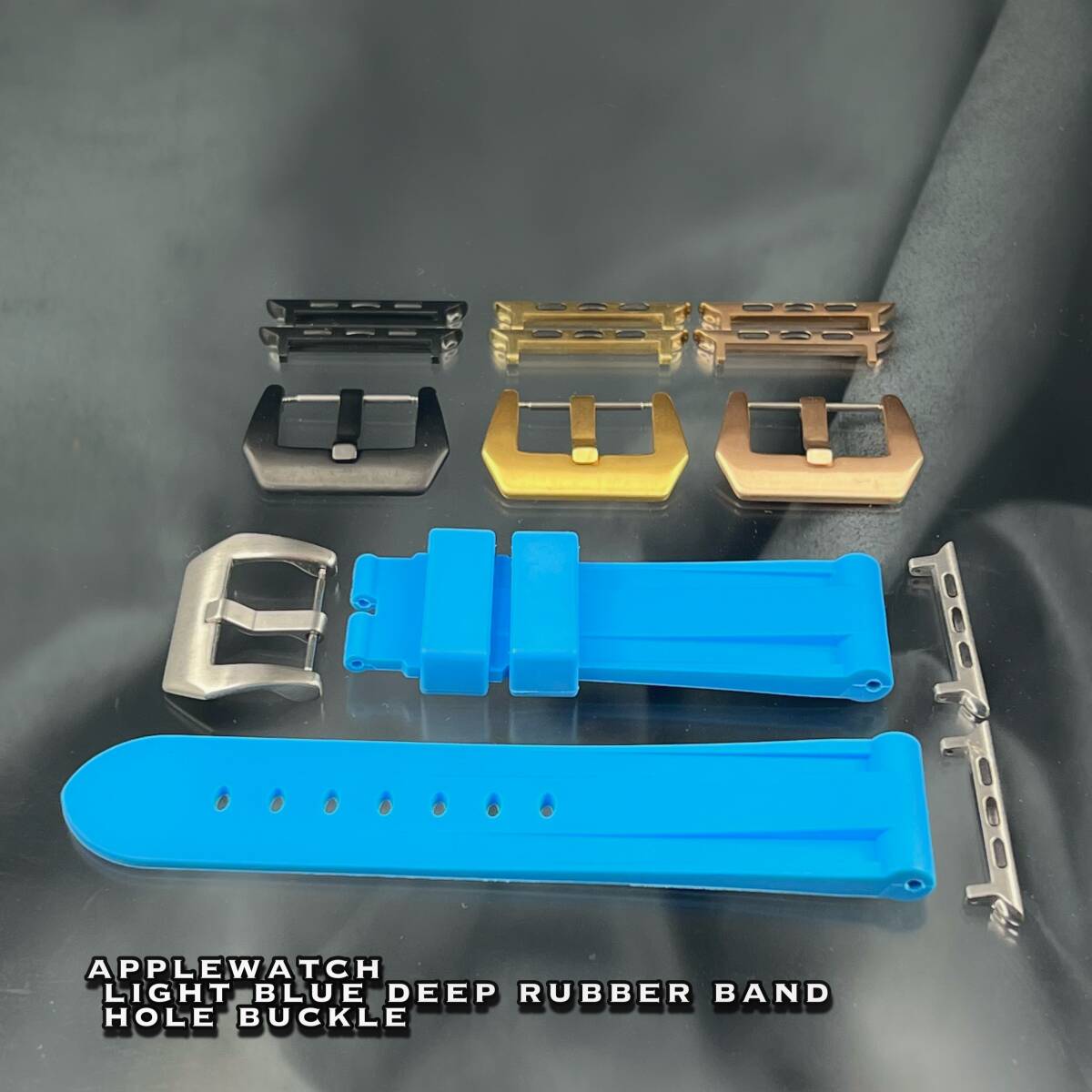 ライトブルー ソリッドラバー ベルト 尾錠バックル付 アップルウォッチ 46mm ウルトラ ultra 49mm 45mm 44mm 42mm 41mm 40mm 38mm拍卖