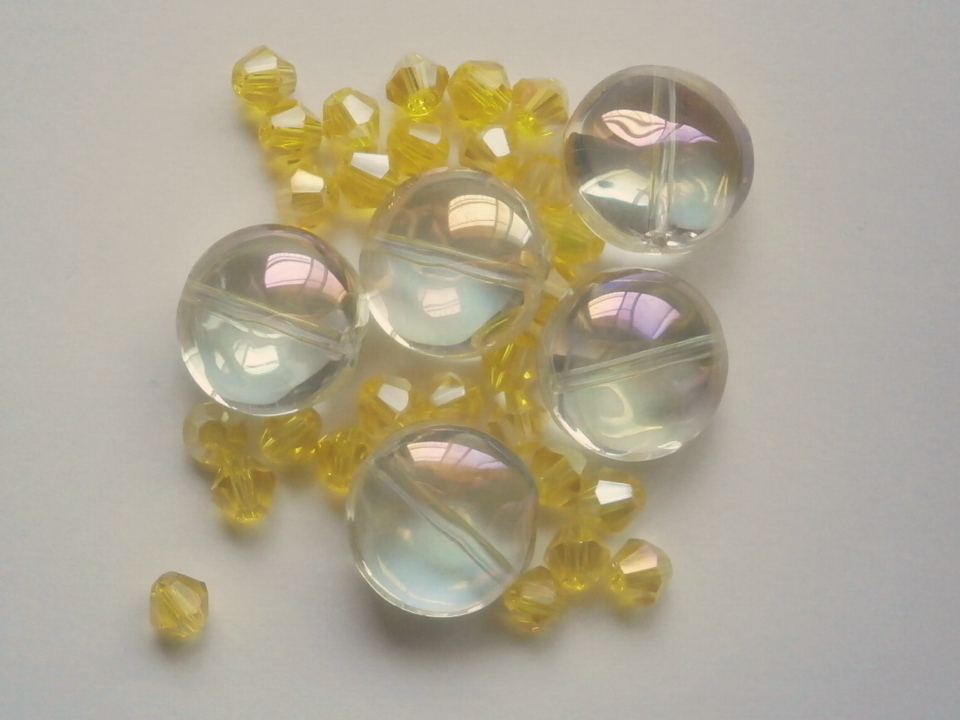 ガラスビーズ★丸★イエロー系★B拍卖