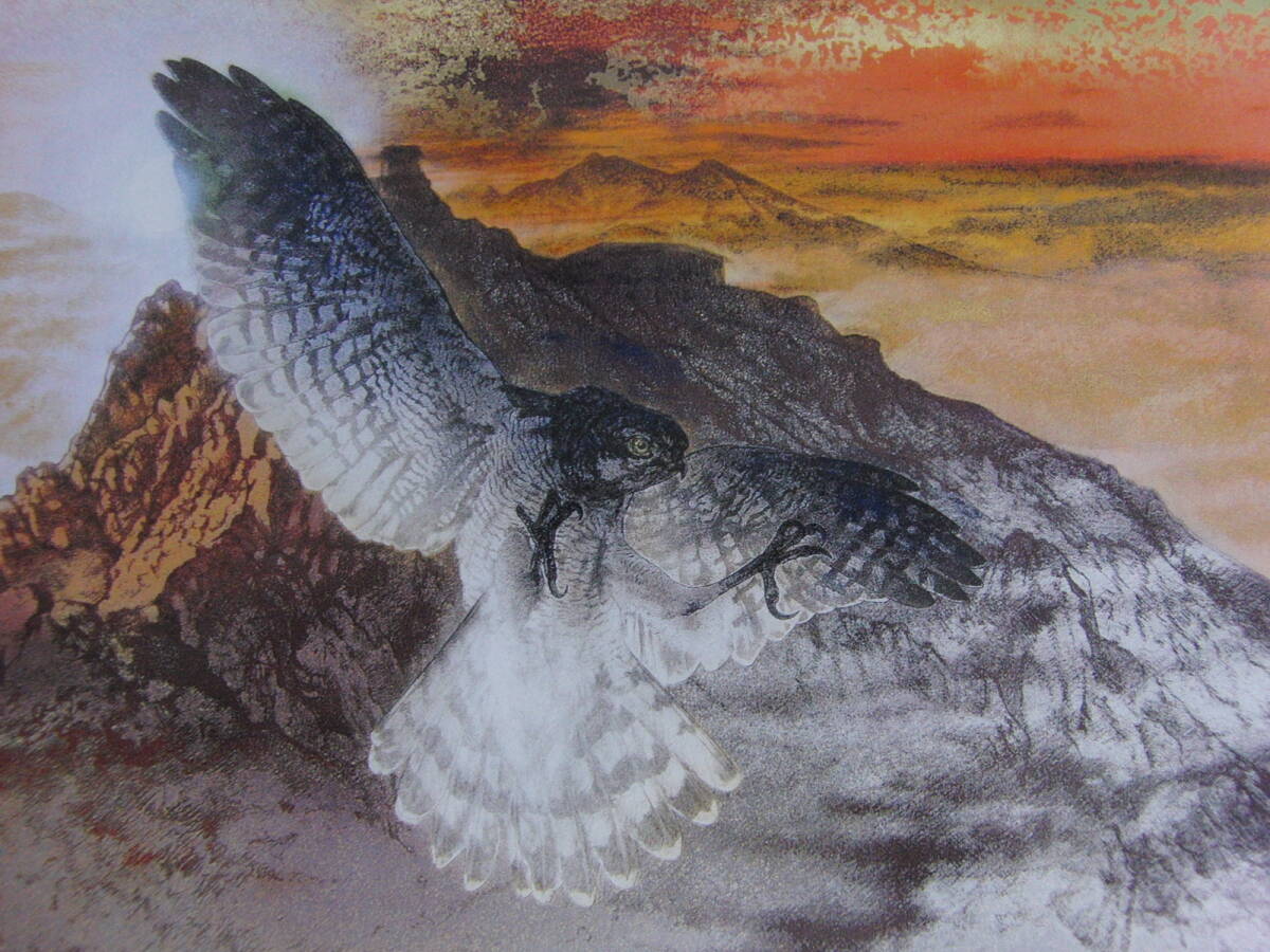 下田義寛、【暁光】、希少な額装用画集より、厳選、新品額装、マット額装付、状態良好、日本人画家拍卖