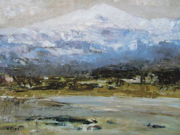 鬼頭鍋三郎、柴山潟の白山、豪華・希少・大判画集画、新品高級額・額装付、状態良好、送料込み、風景画拍卖