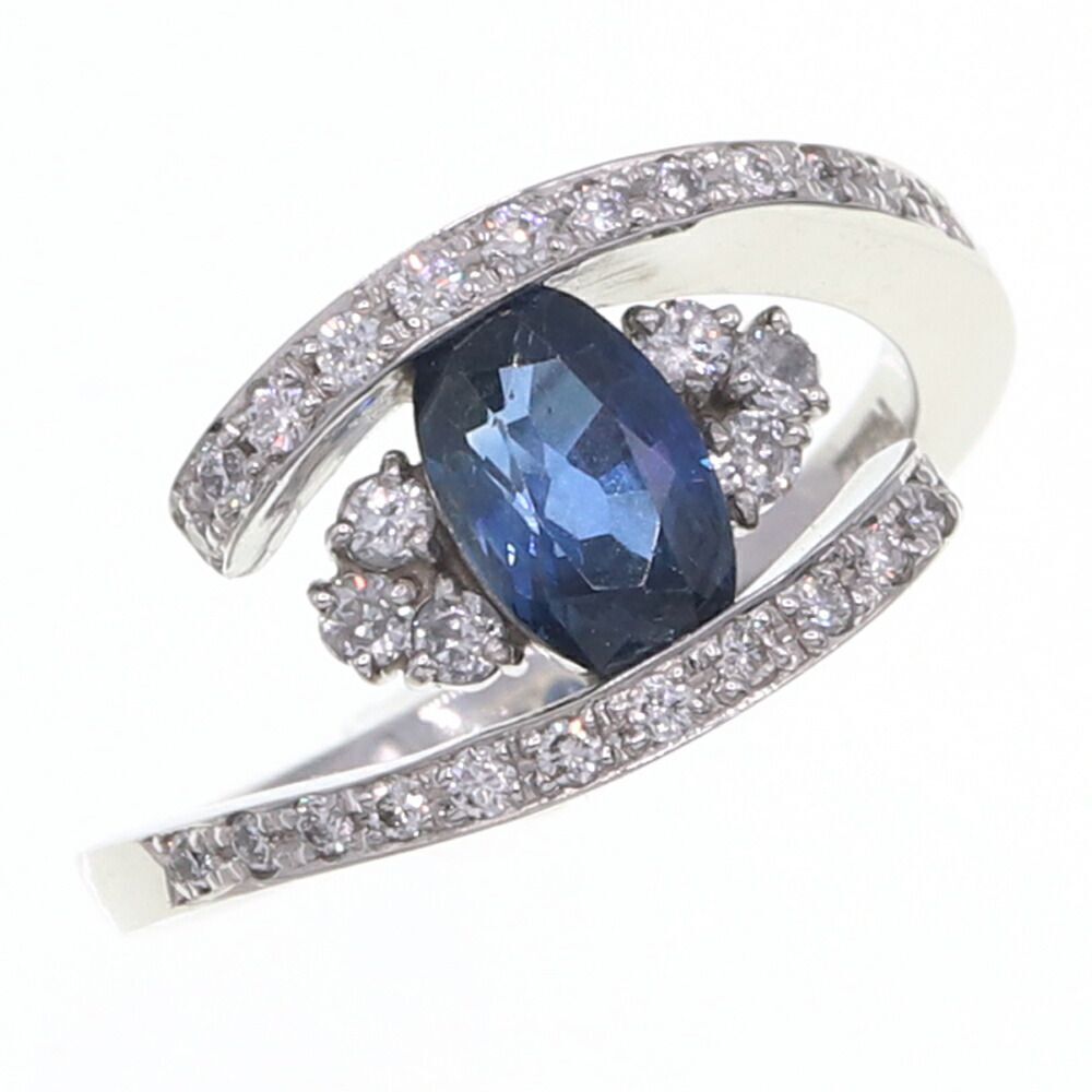 サファイア ダイヤモンド リング S1.07ct D0.303ct Pt900 11号 中古 アクセサリー ジュエリー 宝石拍卖