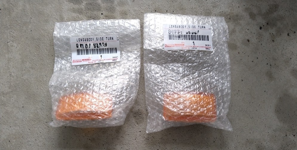 ★新品 トヨタ FJ75 LJ7# HZJ7# PZJ7# KZJ7# ランドクルーザー S/T H/T 純正 サイドターンシグナルランプレンズ 左右セット★ Lens RH LH拍卖
