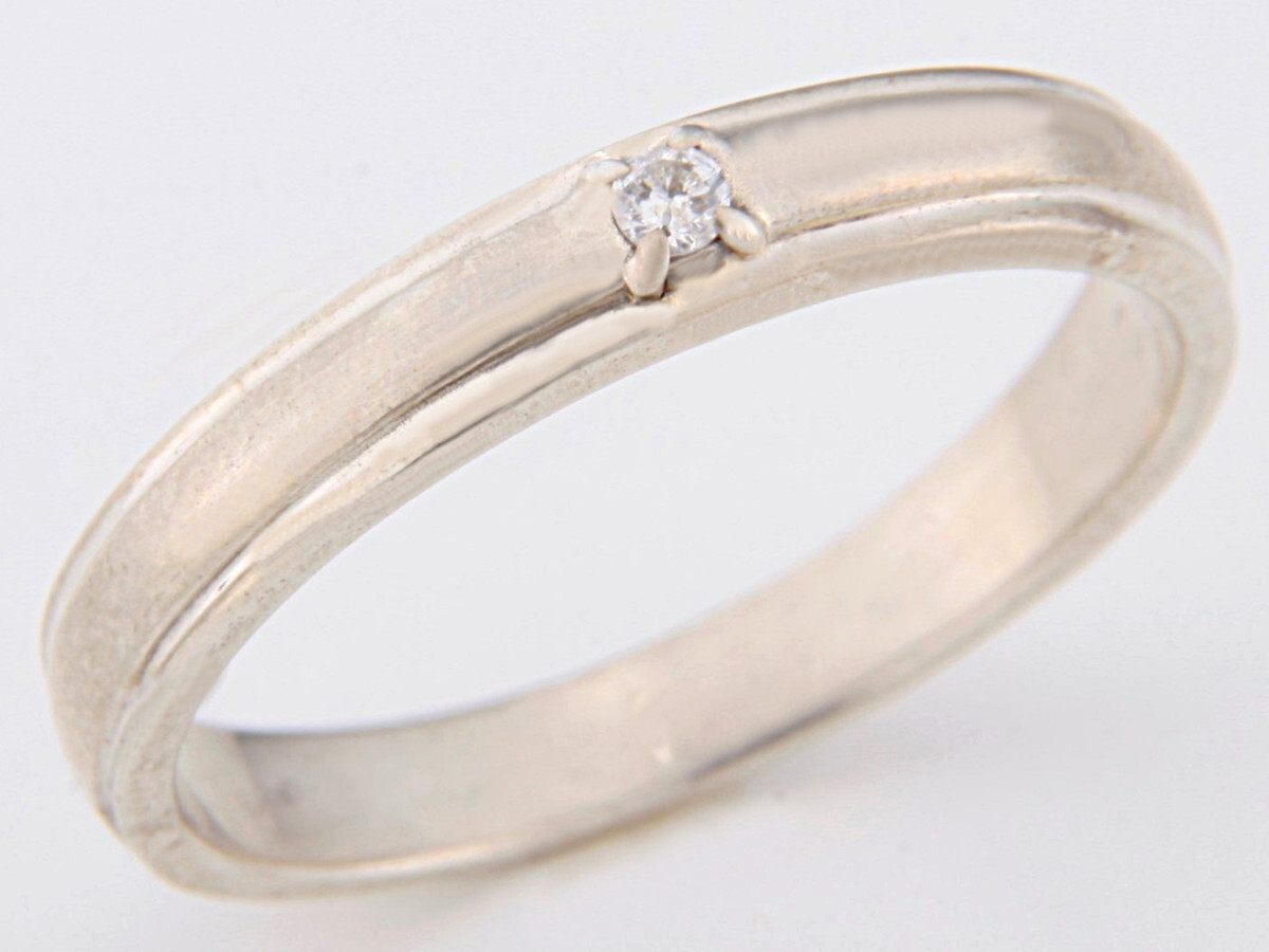 ★☆見て!クレージュ950Sシルバー0.02Ct天然ダイヤモンドリング指輪9号!MJ-2197拍卖