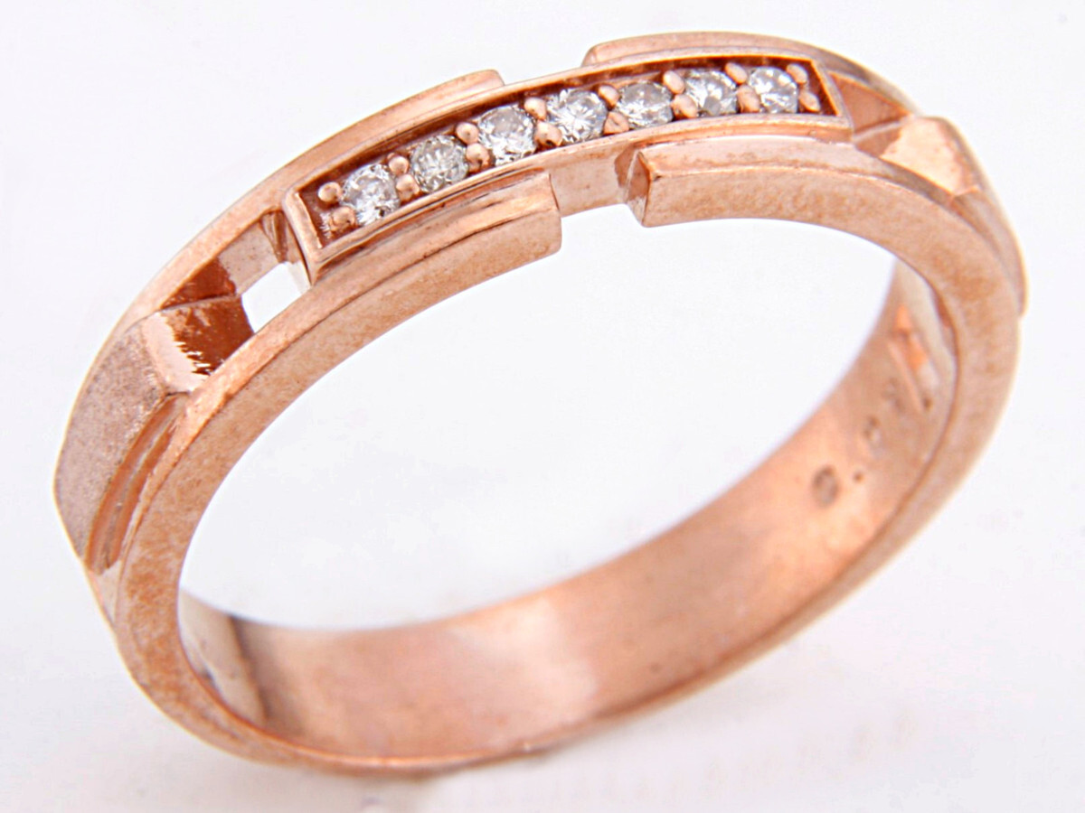 ★☆見て!K10金ピンクゴールド0.07Ct天然ダイヤモンドリング指輪10.5号!MJ-2232拍卖