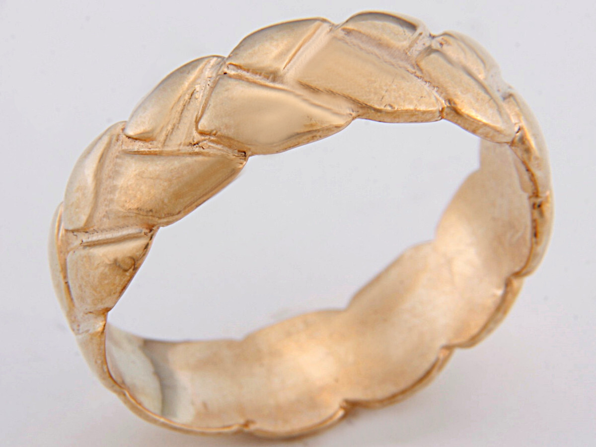 ★☆見て!585(K14)金ゴールドデザインリング指輪13号!MJ-2230拍卖