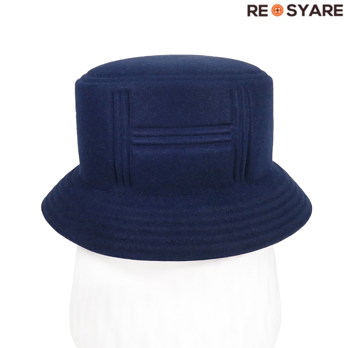 【値下げ】 極美品 HERMES エルメス DALTON H ダルトン シェブロンH フェルト バケット ハット 帽子 キャップ 45783拍卖