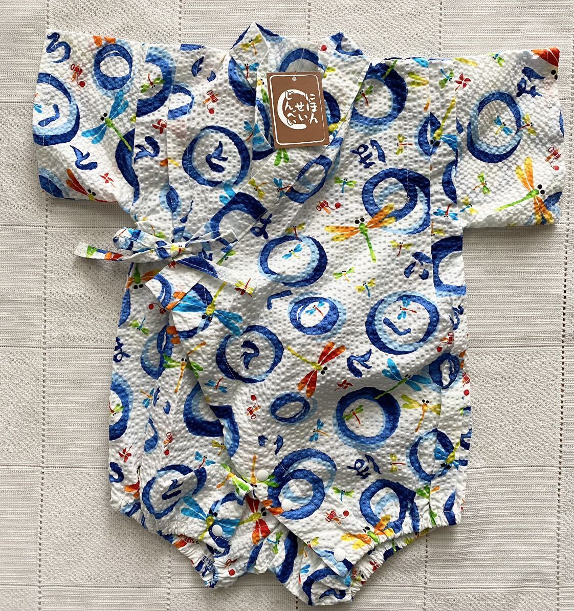 即決★新品70 甚平オール 日本製 トンボ柄 和風 お祭り 半袖 夏 値下げ SALE 男の子用拍卖